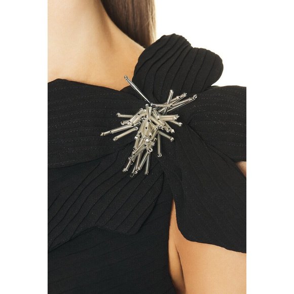 PatBO Flower Applique Mini Dress Black Flower - Picture 3 of 10